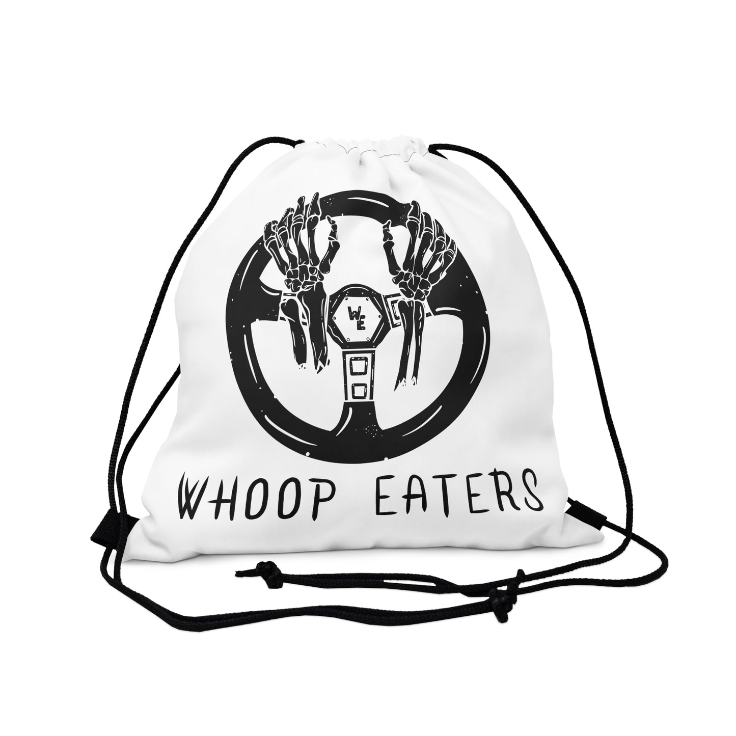 Whoop Logo White Drawstring Backpack