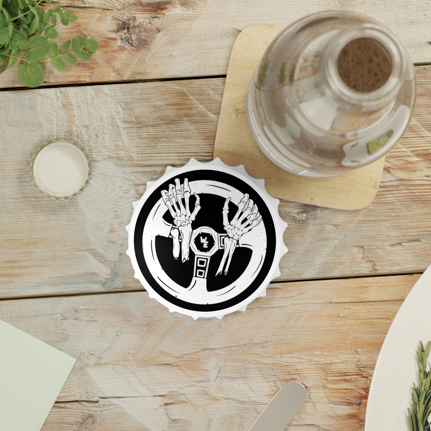 White Classic Logo Bottle Opener