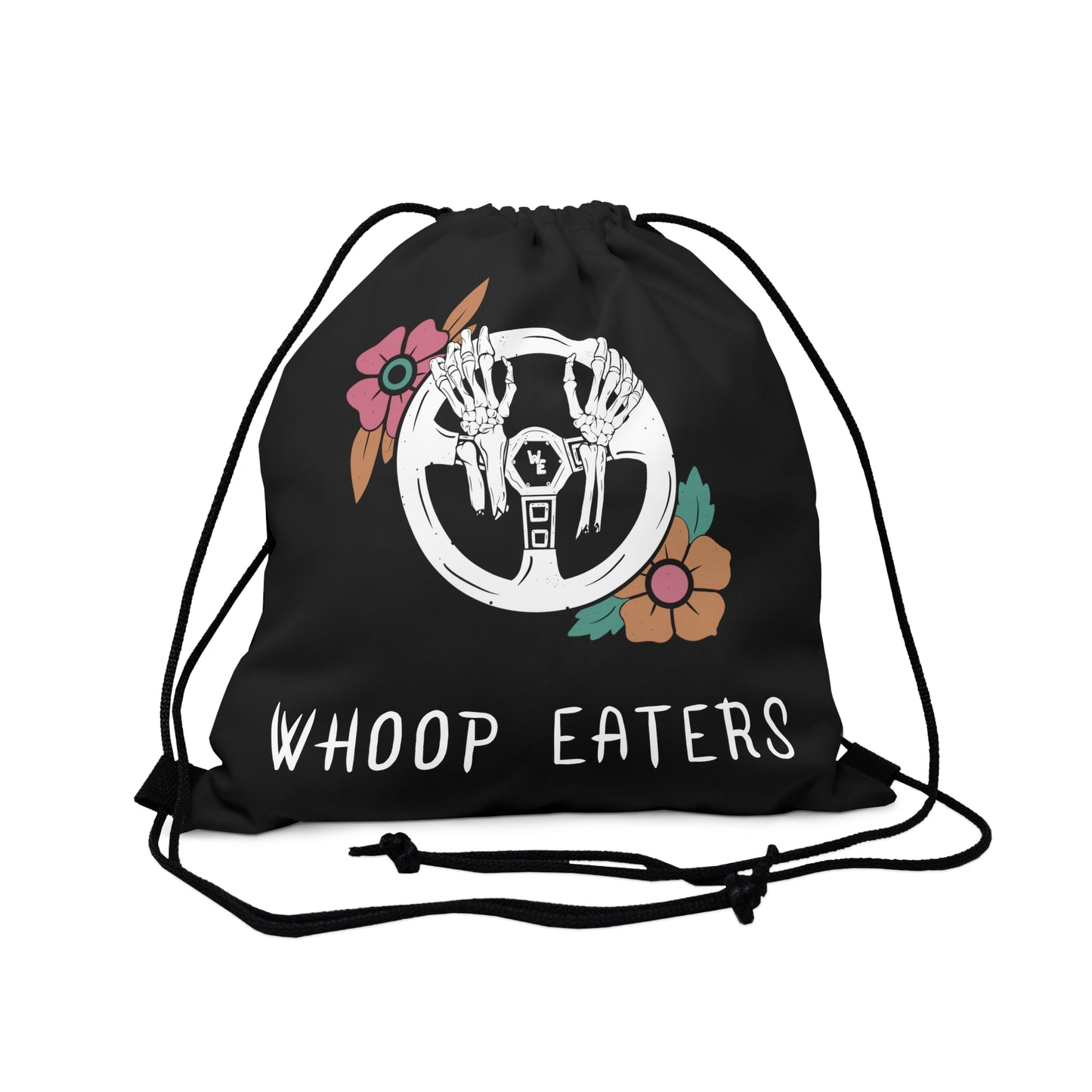 Floral Logo Drawstring Backpack