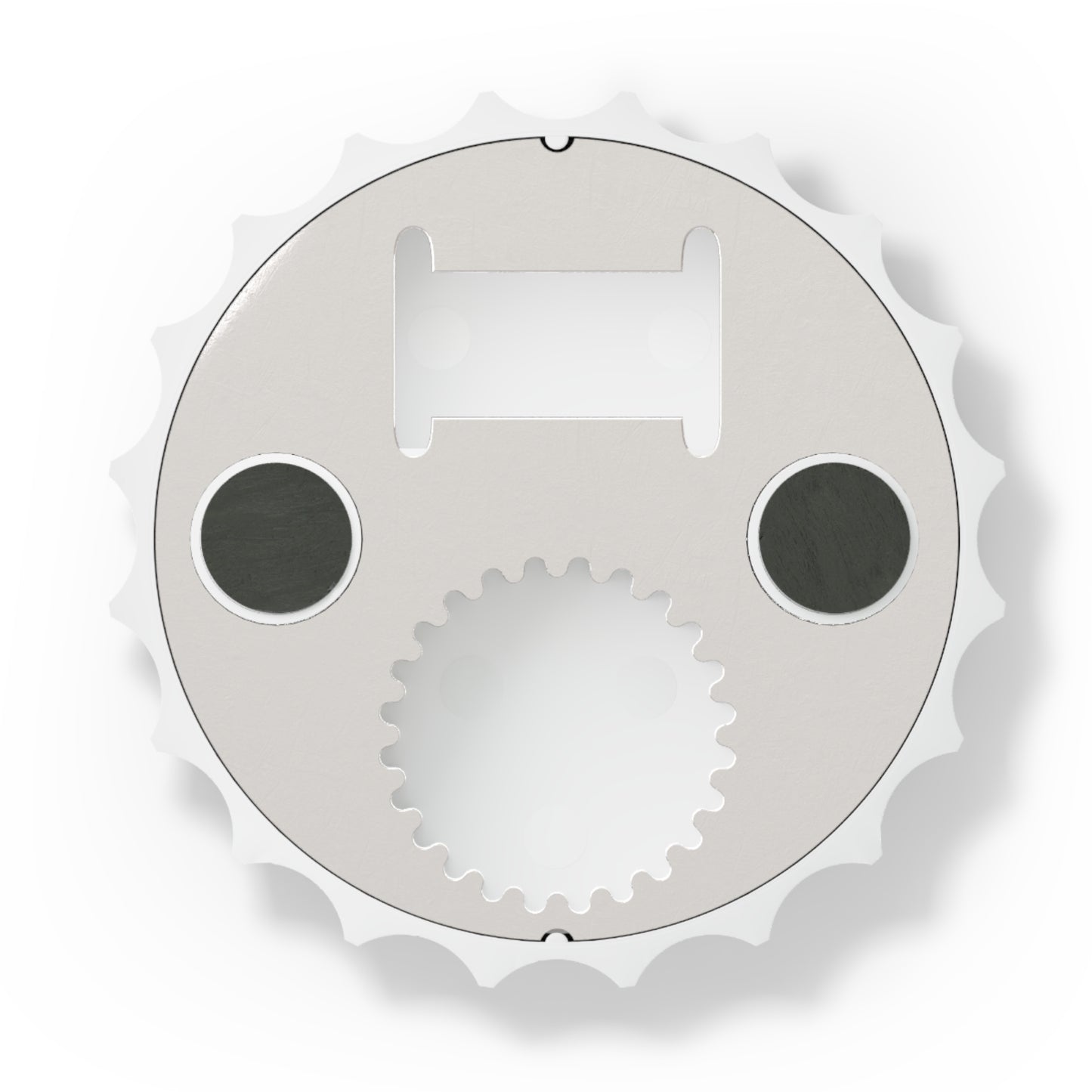 White Classic Logo Bottle Opener