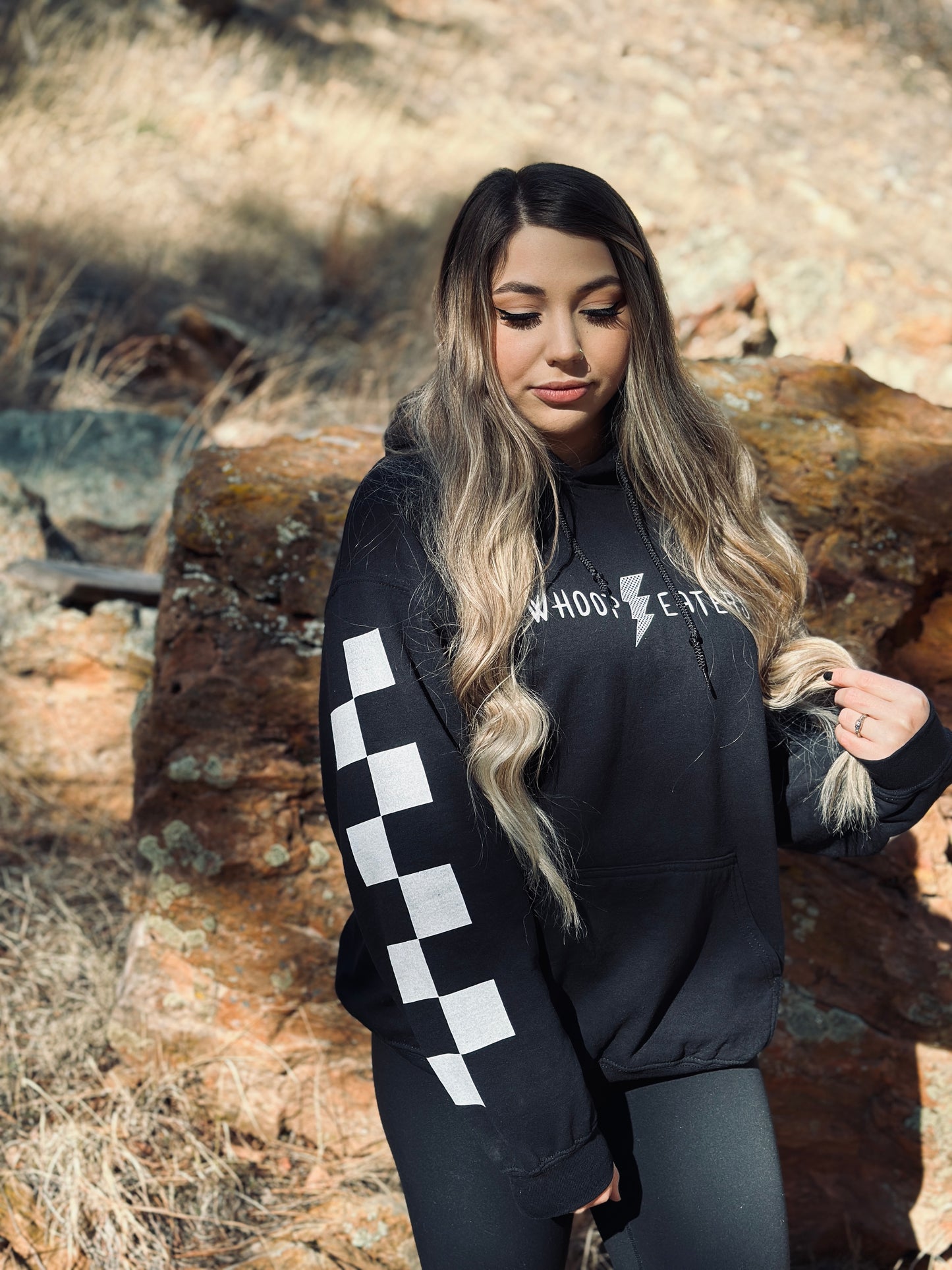 Checkered Lightening Bolt Hoodie