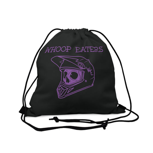 Purple Moto Helmet Drawstring Backpack