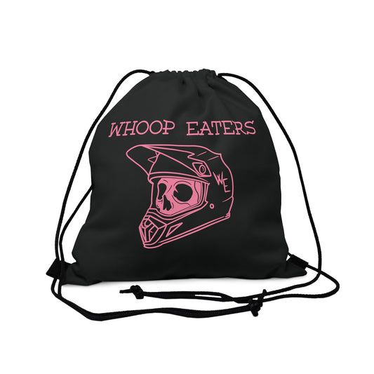 Pink Moto Helmet Drawstring Backpack