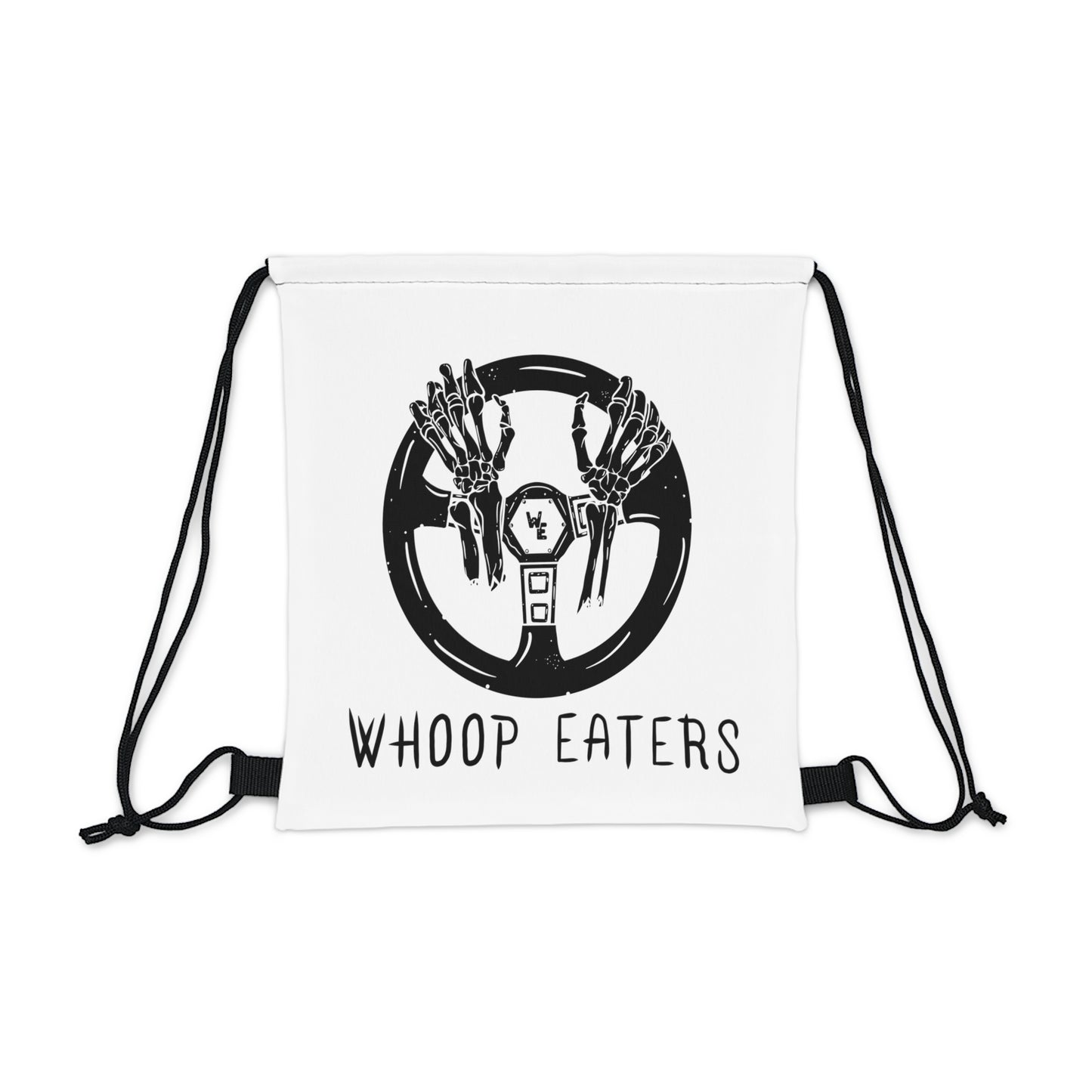 Whoop Logo White Drawstring Backpack